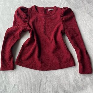 Zara Burgundy Textured Blouse